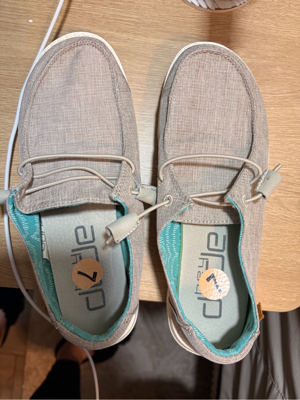 Casual Men's Beige Canvas Boat Shoes - Comfortable Slip-On